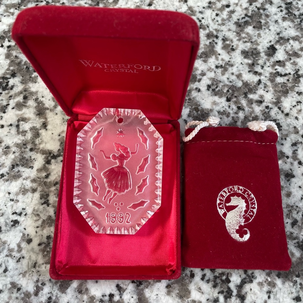 1992 Waterford Crystal Ornament with Red Velvet Box